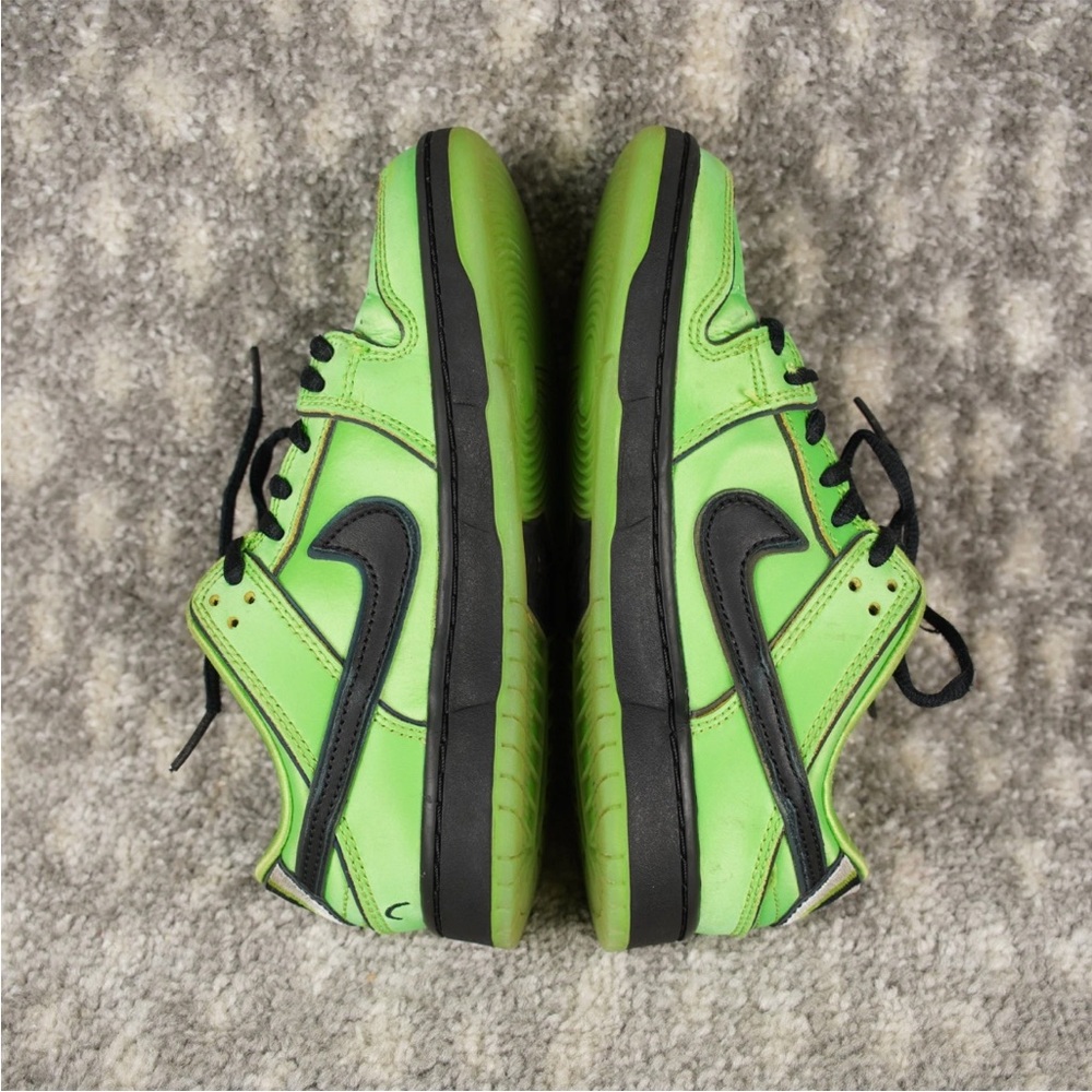 Nike SB Dunk Low Sneakers Kids Sz 2Y Powerpuff Girls Buttercup Green FZ8832-300 - Picture 4 of 13